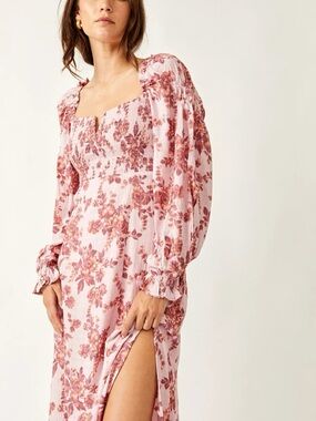 NWT Pink Free People Jaymes Midi Dress - Medium